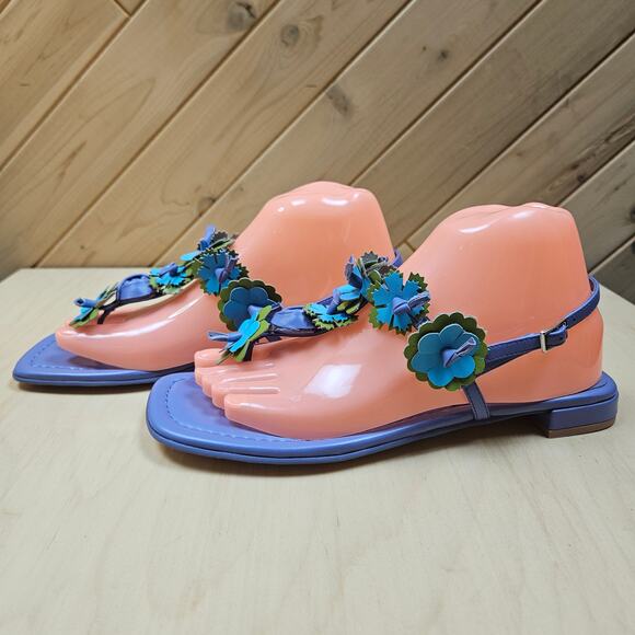 DIANTHUS by Jeffrey Campbell slingback thong sandal Floral detail - Picture 3 of 8